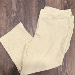 Carolina Belle Seer Sucker Yellow Striped Capris